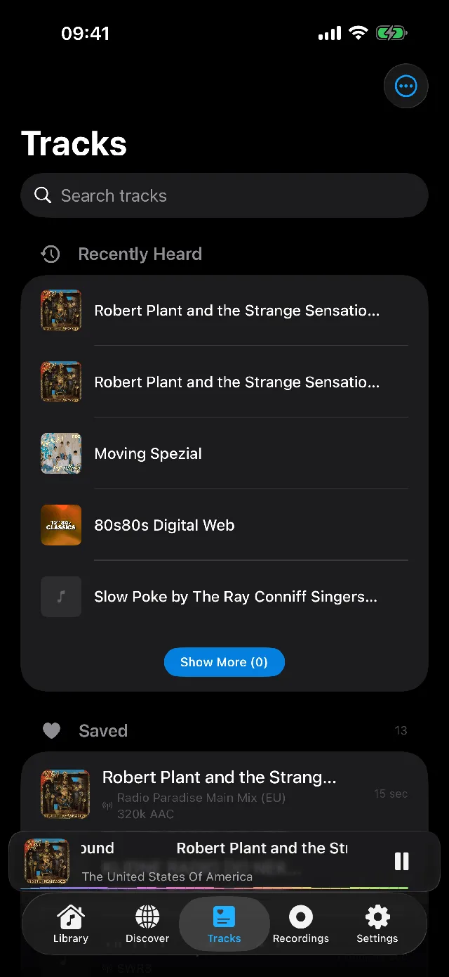 Quick access to songs saved from the radio on iPhone